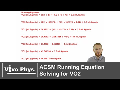 ACSM Running Equation Solving for Oxygen Consumption - VO2