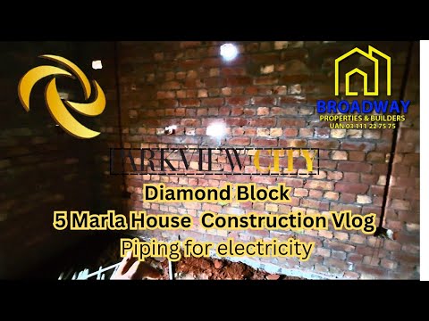 Park View City Lahore|Diamond Block 5 Marla Grey Structure Construction|Electrical Piping