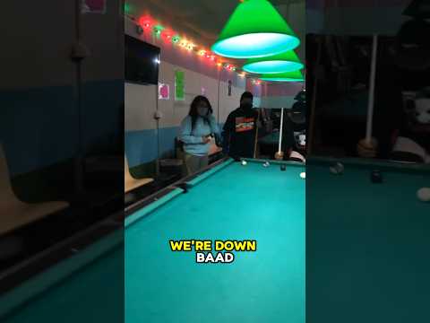 me and my friends playing pool