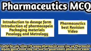 pharmaceuticsmcq#railwaypharmacistexam2024#ossscpharmacistexam2024#jssc#hssc#dsssb