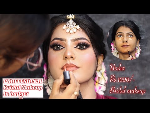 Affordable ✅ Bridal Makeup Tutorial In Budget | Under Rs.1000/ Wedding Makeup | Matte Foxy Eyeshadow