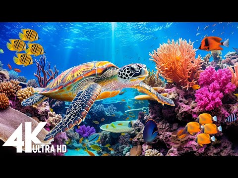 Ocean 4K • Explore the Beauty of the Ocean and Its Marine Life - Relaxing Meditation Music