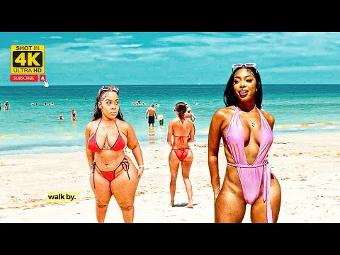 ✔️JAMAICA WALK BY | Walking CLEAR WATER BEACH EPIC Full Tour in Florida 2024 4K