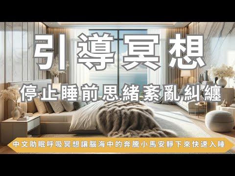 引導冥想 I 中文助眠 減輕焦慮 快速減壓 I 引導呼吸練習讓腦海中的奔騰小馬安靜下來 平復心情 I 睡前冥想 高質量睡眠 I 冥想音樂 即刻入睡