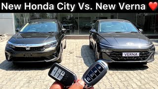 Honda City ❤️ Vs. New Verna 🚀 | Hot Sedan Comparison of 2023 👌