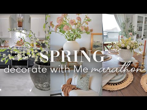 SPRING DECORATE WITH ME MARATHON || OVER 1 HOUR SPRING HOME DECORATING IDEAS 2024 ||