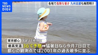 東京都心 きょう「猛暑日」で7月の猛暑日の日数が“過去最多タイ”に　最高気温は36度予想｜TBS NEWS DIG