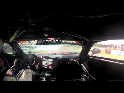 Door hits Ginetta during GT race at Brands Hatch - in-car view