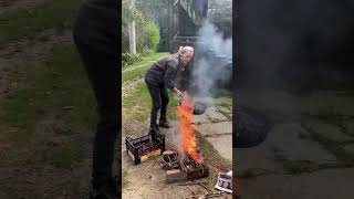 Italian mom roasting chestnuts the old way!