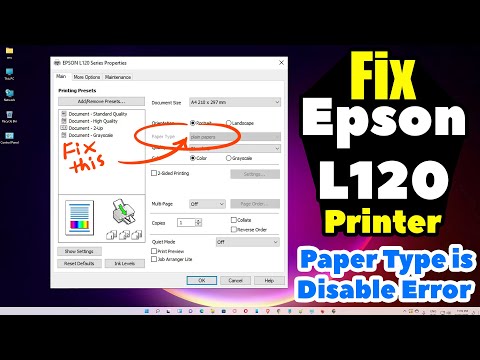 How To Enable Paper Type on Epson L120 Printer in Windows 11 PC or Laptop