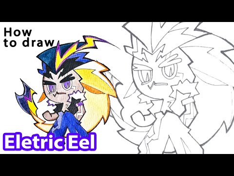 How to draw Electric Eel Cookie from Cookie Run Ovenbreak