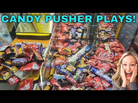 PLAYING CANDY PUSHER AT 3AM 😱 #arcade will we win the Candy Pusher Jackpot?