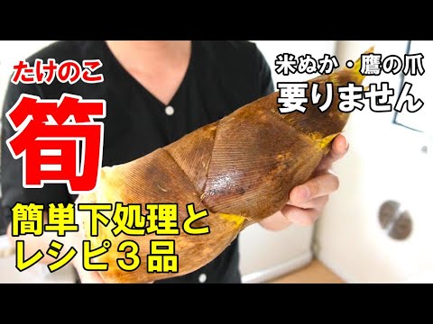 『筍で3品！』☆筍の手抜き下処理から料理3品作ります☆