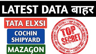 Tata elxsi share,Mazagon share,Cochin shipyard share,Tata elxsi update,Mazagon latest update