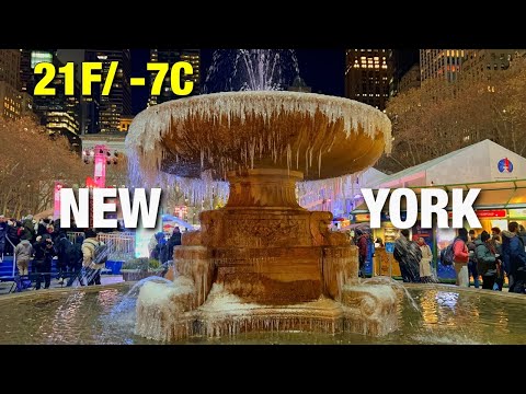 New York City LIVE Freezing Cold Manhattan Christmas Weekend 2024(December 22, 2024)