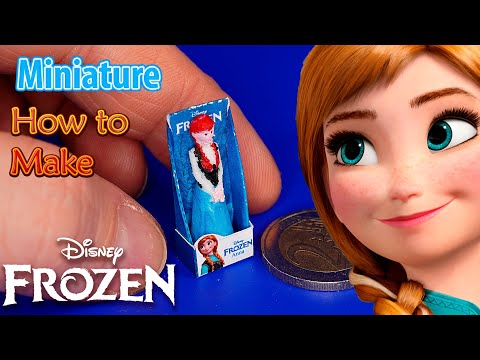 How to make Miniature Anna Disney Frozen Queen Elsa Doll Box - Tutorial DIY