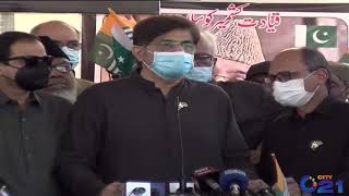 CM Sindh Murad Ali Shah Media Talk On Kashmir Solidarity Day