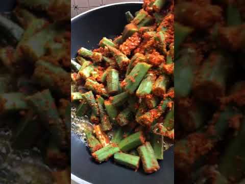 Bhinda nu shak banavani rit | Stuffed bhindi #shorts