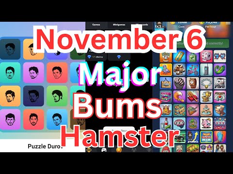 💯3 combos in one video Mini Game&major puzzle &Bums combo Today November 6 easy solved