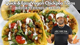 Quick & Easy Chickpea Tacos Budget Friendly I Vegan, Oil-free, Gluten-free