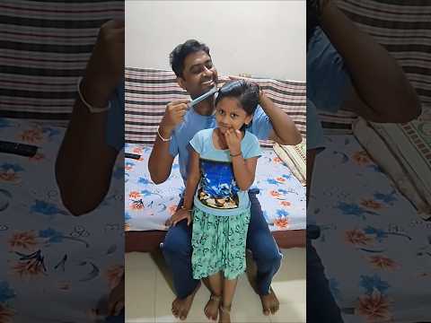 #Father styling sreeya's hair #fatherlove #sreeyaskitchen