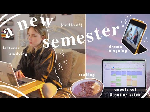 first week back at uni, online classes, google cal setup, trying to maintain self-care ♡