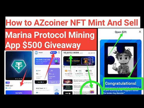 How to AZcoiner NFT Mint And Sell | How to Marina Protocol $500 Giveaway