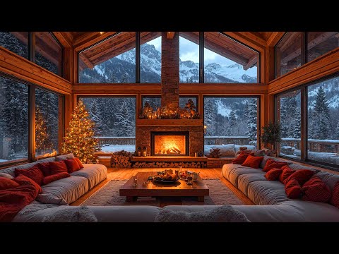 Cozy Christmas Ambience with Christmas Jazz Music 2025 🎄 Crackling Fireplace & Jazz Relaxing Music