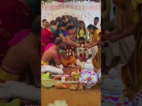 Siragadikka asai serial actress vetri vasanth vaishnavi wedding viral video #shorts #video #reels