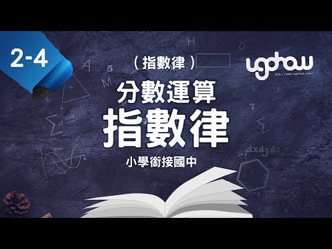 [ 小學生都能懂的，國一數學搶先修 ] 第二單元分數運算   2-4-1 指數律 [指數律]