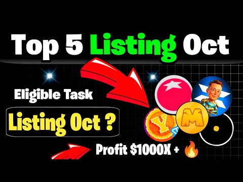 Top 5 Airdrop Listing Oct Coming Soon 🔥, Memefi Bot , Tomarket, Dotcoin, & Yes coin, all