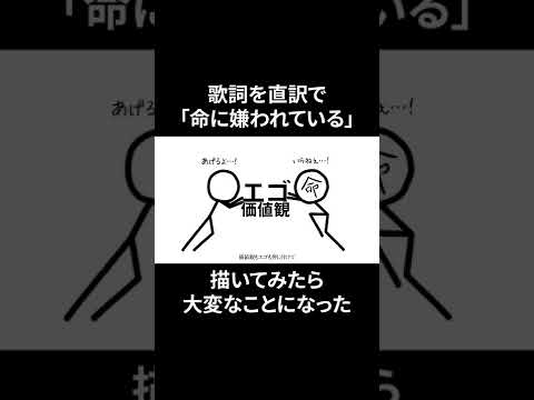 【歌詞を直訳で】命に嫌われている。【描いてみたら大変な事になった】 #Shorts