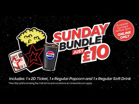 A ticket, popcorn and a drink for just £10*? 🤯 | Cineworld Sunday Bundle Ticket