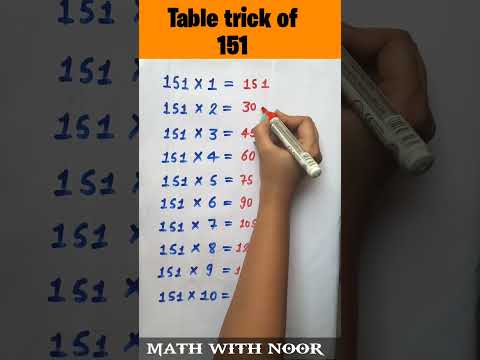 Table trick of 151#short #shorts #math #youtube