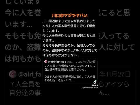 川口市のクルド人は犯罪起こしても不起訴にになるから日本をナメてる #移民政策 #仮放免 #不法就労 #偽装難民