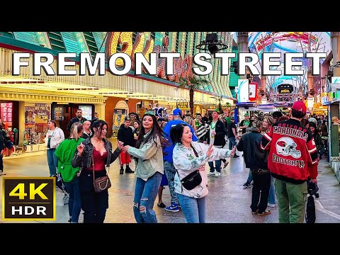 [4K HDR] Fremont Street Las Vegas Walking Tour | March 2024 | Downtown Las Vegas