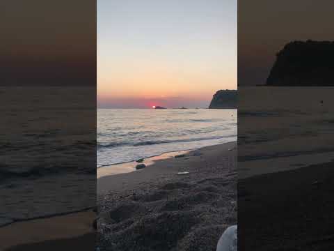 Beautiful sunset view at Buljarica beach in Montenegro filled with relaxing sounds of the sea.