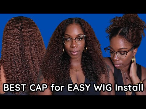 The KIE Design!! Sienna Brown  3D Dome Cap Drawstring Wig Burmese Curly Quick Wig Install OMGHerHair