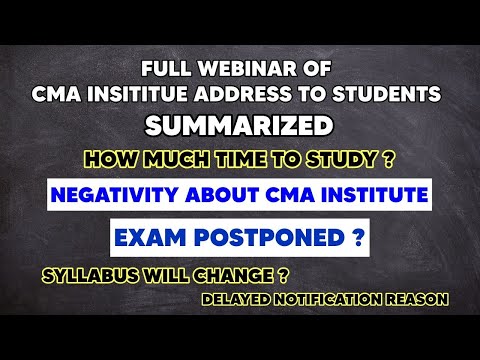 IMPORTANT: Fully Summarised | Institue Address to Students | CMA | CMA Junction |