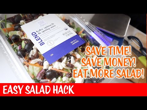 Quick And Easy Salad Hack! Saves time. Saves money. Less clean up.