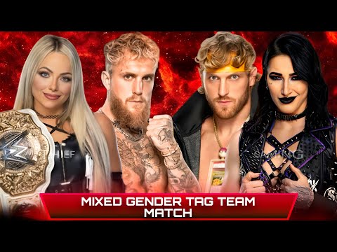 WWE 2K24 • Mixed Gender Tag Team Match - Jake Paul Liv Morgan VS Logan Paul Rhea Ripley | WWE