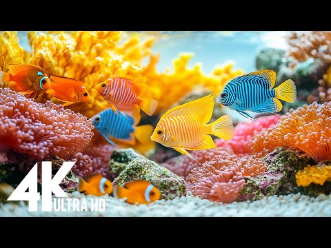 3 HOURS of 4K Underwater Wonders +Relaxing Music-Coral Reefs & Colorful Sea Life Video 4k (ULTRA HD)