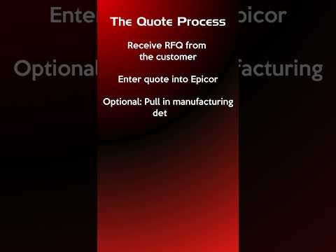 Basic Quotations in Epicor: The Quote Process