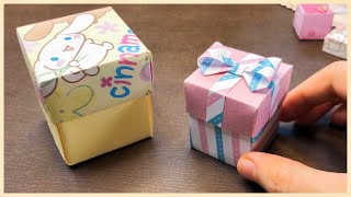 【一分鐘DIY】手作禮物盒🎁（詳細教學請點上方 ▶️相關影片 觀看!）｜包裝紙盒子折法｜摺紙盒｜小物手作｜情人節禮物｜Origami/Paper Gift Box｜Paper Crafts DIY