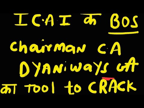 |ICAI BOS chairman CA Dyaniwas Tool To CRACK CA EXAM November 2022|