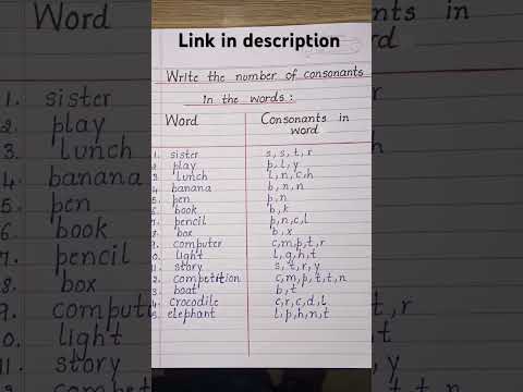 Write the number of consonants in the words