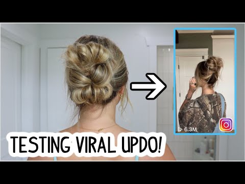 TESTING VIRAL INSTAGRAM MESSY BUN UPDO! SHORT, MEDIUM, AND LONG HAIR! Fine & Thick Hairstyle