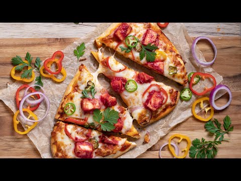 Paneer Tikka Naan Pizza