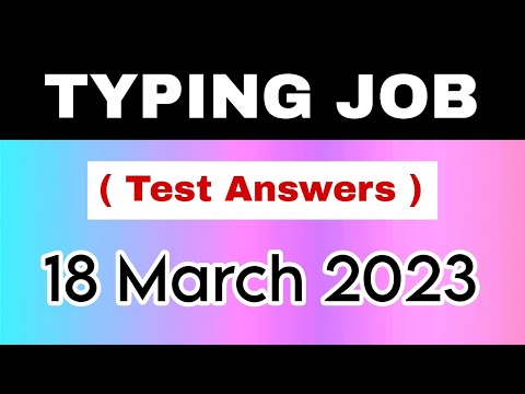 🤩 TYPING JOB - 18 March Answers 🥰 No Investment Job 💥 Work From Home Job @FrozenReel