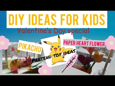 DIY ideas for kids | Pikachu | Paper Heart Flower | Valentine’s Day Special | Origami